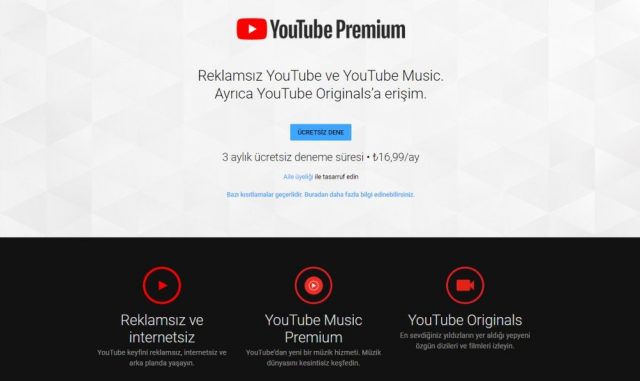 YouTube Premium Türkiye