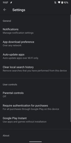 Google Play Store Karanlık Tema
