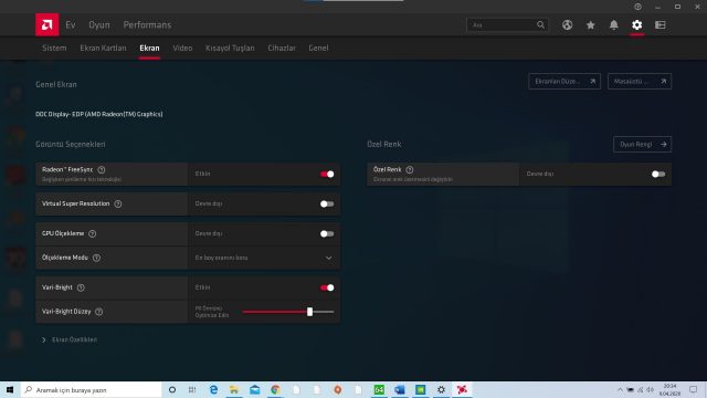 Zephyrus G14 Radeon Ayarları