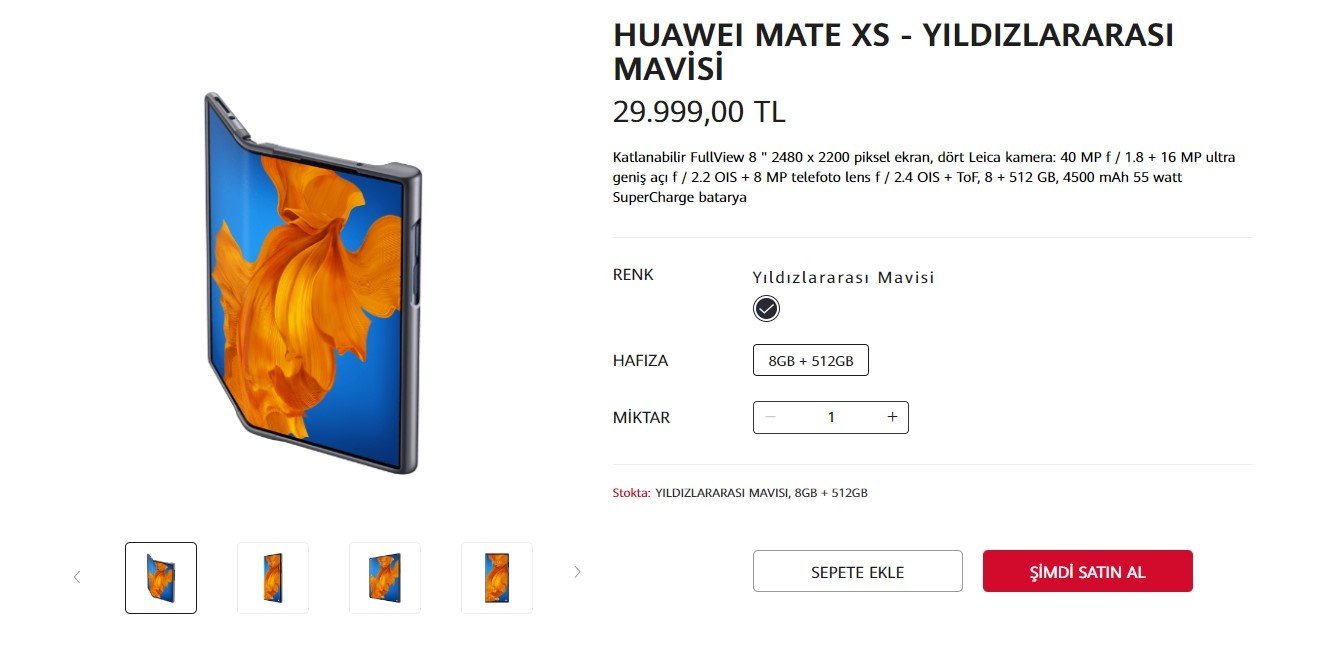 Huawei Mate Xs Türkiye fiyatı 