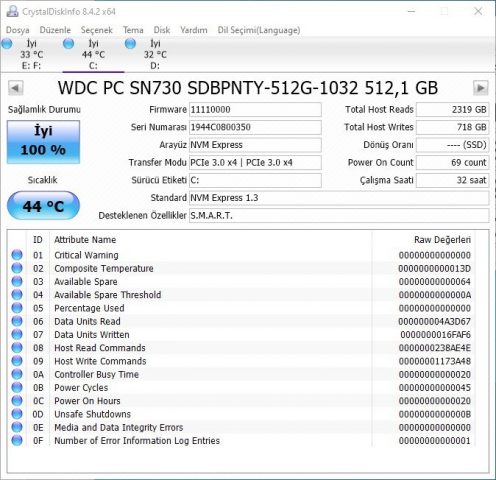 Western Digital WDC PC SN730 SDBPNTY-512G-1032
