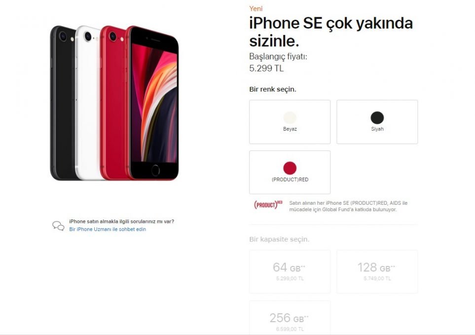 iPhone SE 2020 fiyatı 