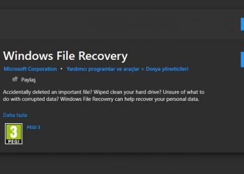 Microsoft Windows 10 Dosya Kurtarma Aracı
