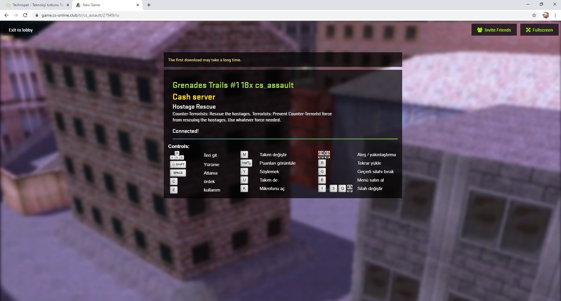 internet tarayıcısından counter strike 1.6 oynamak 