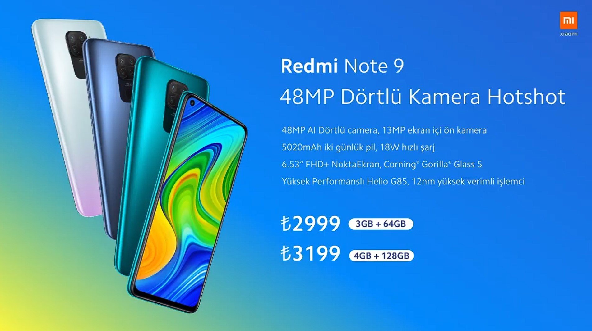Xiaomi Redmi Note 9 Türkiye fiyatı 