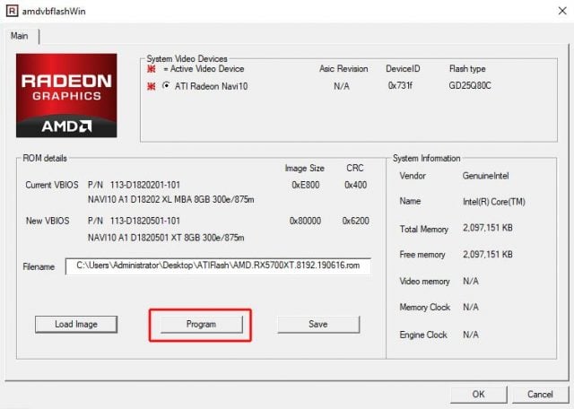 RX 5700'de 5700 XT BIOS'u Kullanmak