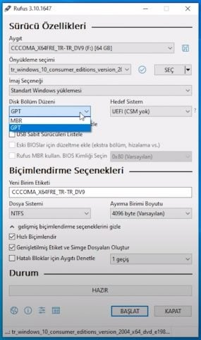 Rufus UEFI GPT Rufus UEFI GPT