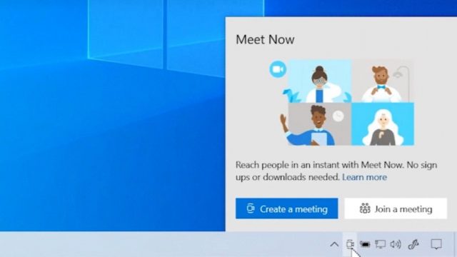 windows 10 görüntülü görüşme Meet Now