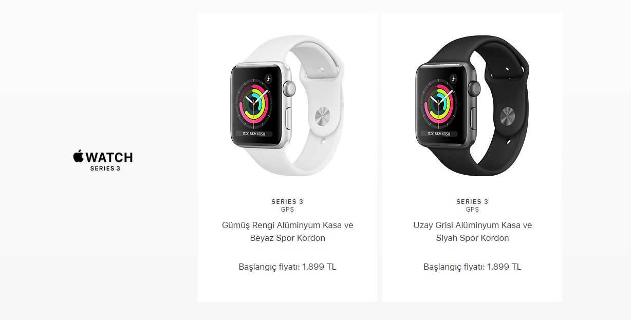 Apple Watch Series 3 fiyatı 