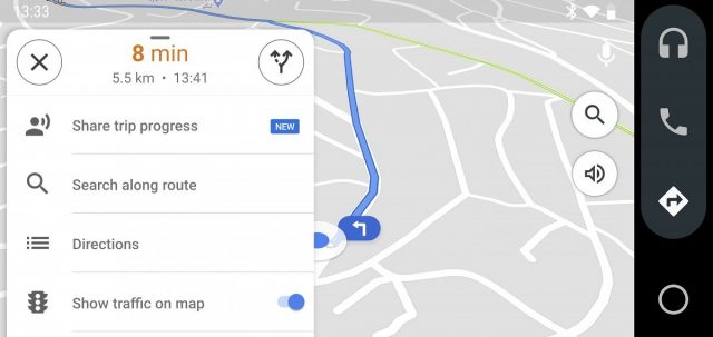 google haritalar navigasyon arayüzü