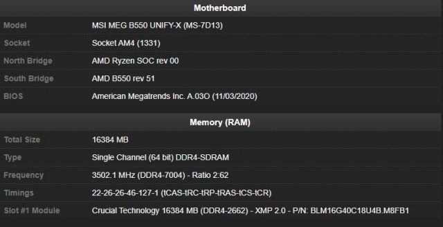 DDR4 RAM 7004 MHz
