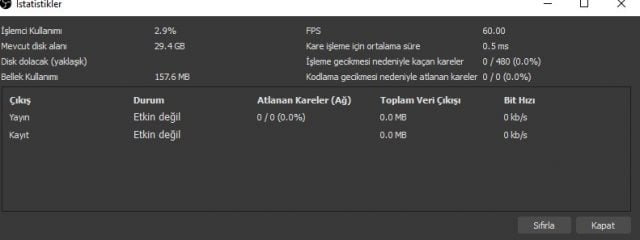 obs istatistik