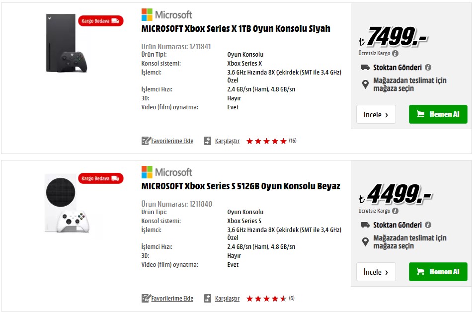 Xbox Series X fiyatı ve Xbox Series S fiyatı 