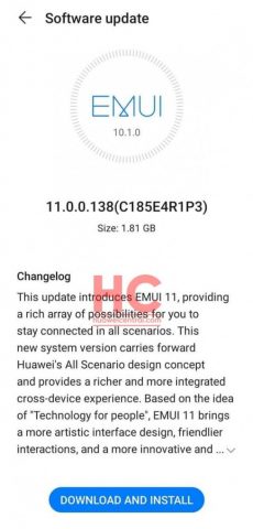 Huawei P30 ve Mate 20 serisi için kararlı EMUI 11 güncellemesi 