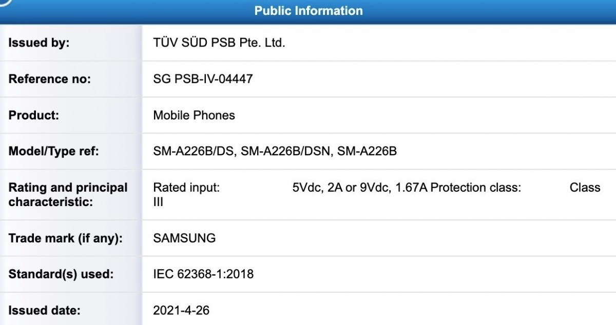 Samsung Galaxy A22 5G Samsung Galaxy A22 5G