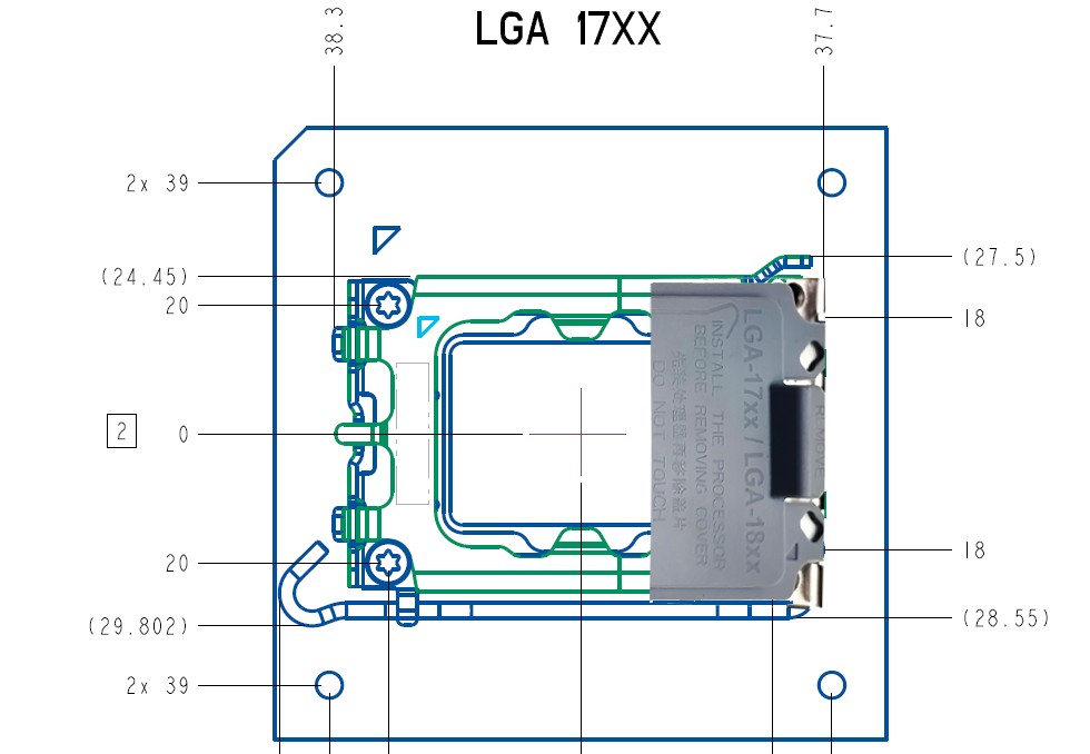 Intel LGA 1700 ve LGA 1800 Soket Şemaları Sızdırıldı