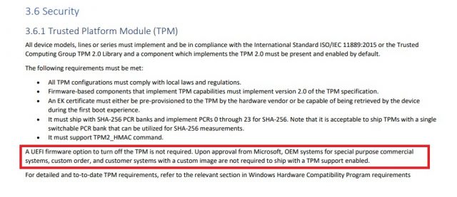Windows 11, “Özel Amaçlı Sistemler” İçin TPM Gereksinimi İstemeyebilir