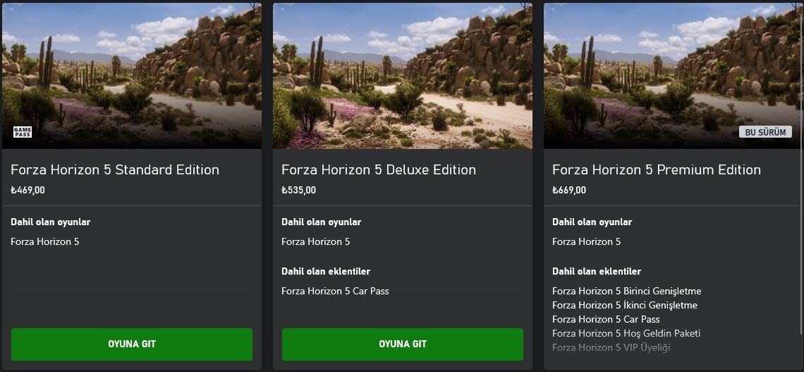 Forza Horizon 5 fiyatı 