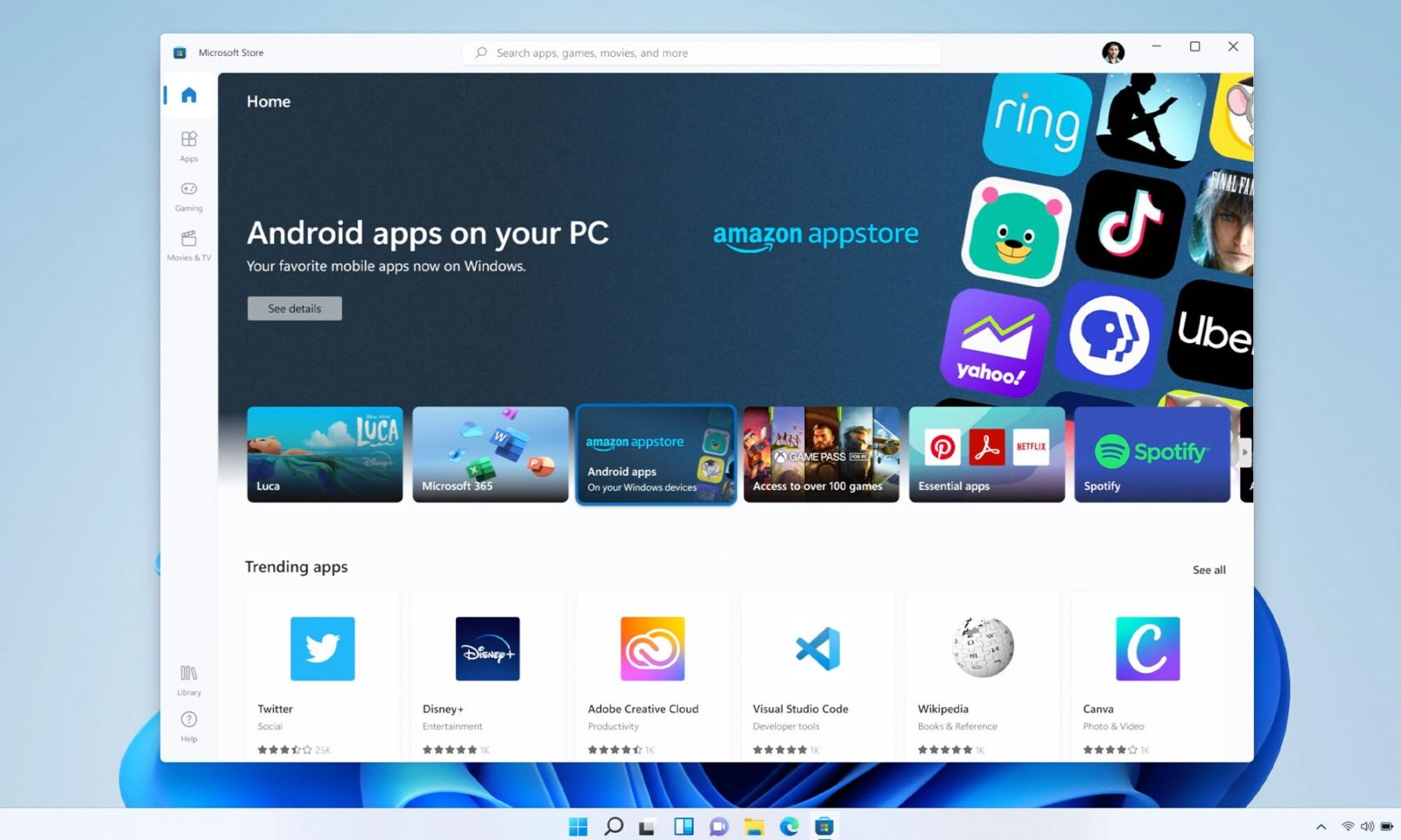 Windows 11 için Android uygulama ve oyun desteği Windows 11 için Android uygulama ve oyun desteği