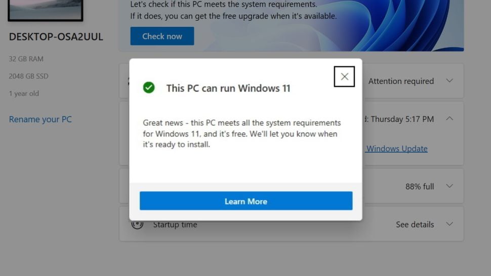 Windows 11 uyumsuzluk hatası