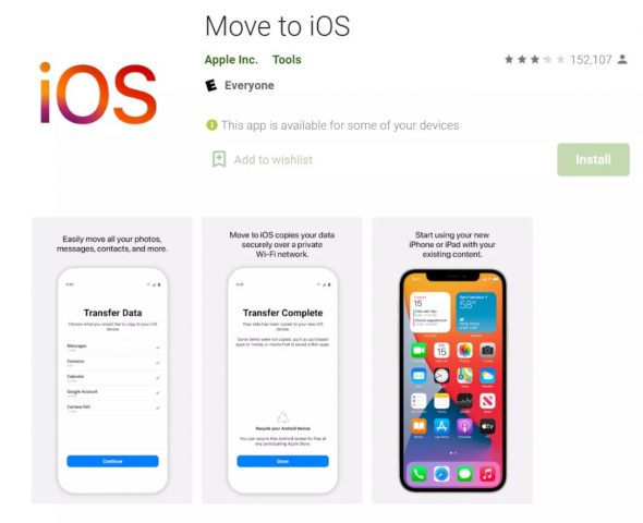Move to iOS uygulaması 
