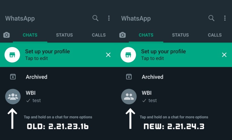 WhatsApp beta yeni güncelleme