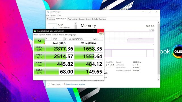 ASUS Vivobook Pro 14 OLED ssd hızı