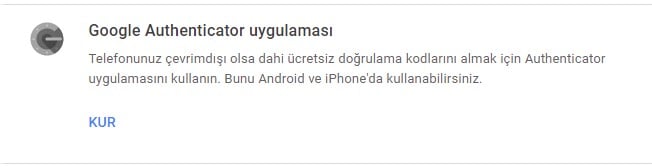 Gmail Google Authenticator eşleştirmesi