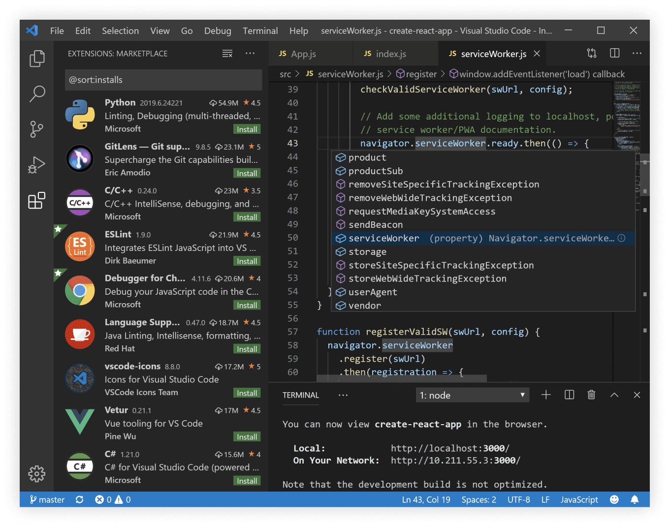 visual studio code, en popüler ide, en iyi 20 ide, programcılar için en iyi 20 geliştirme ortamı, kod editörü