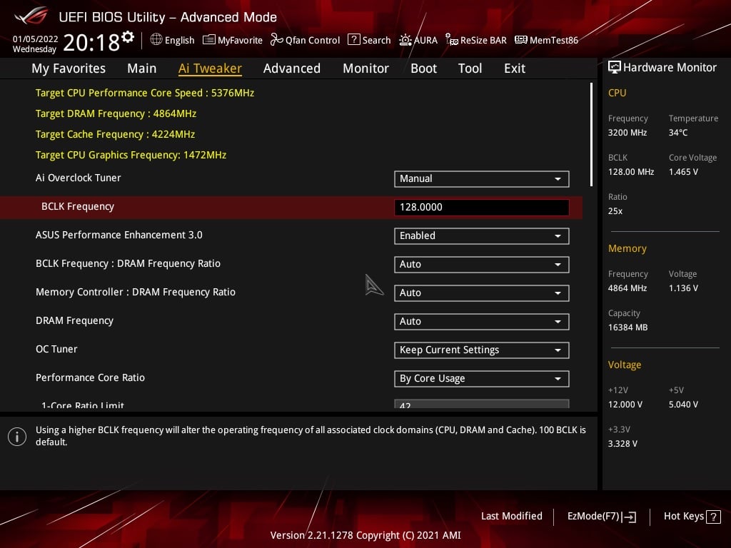 12. Nesil Base Clock Overclock