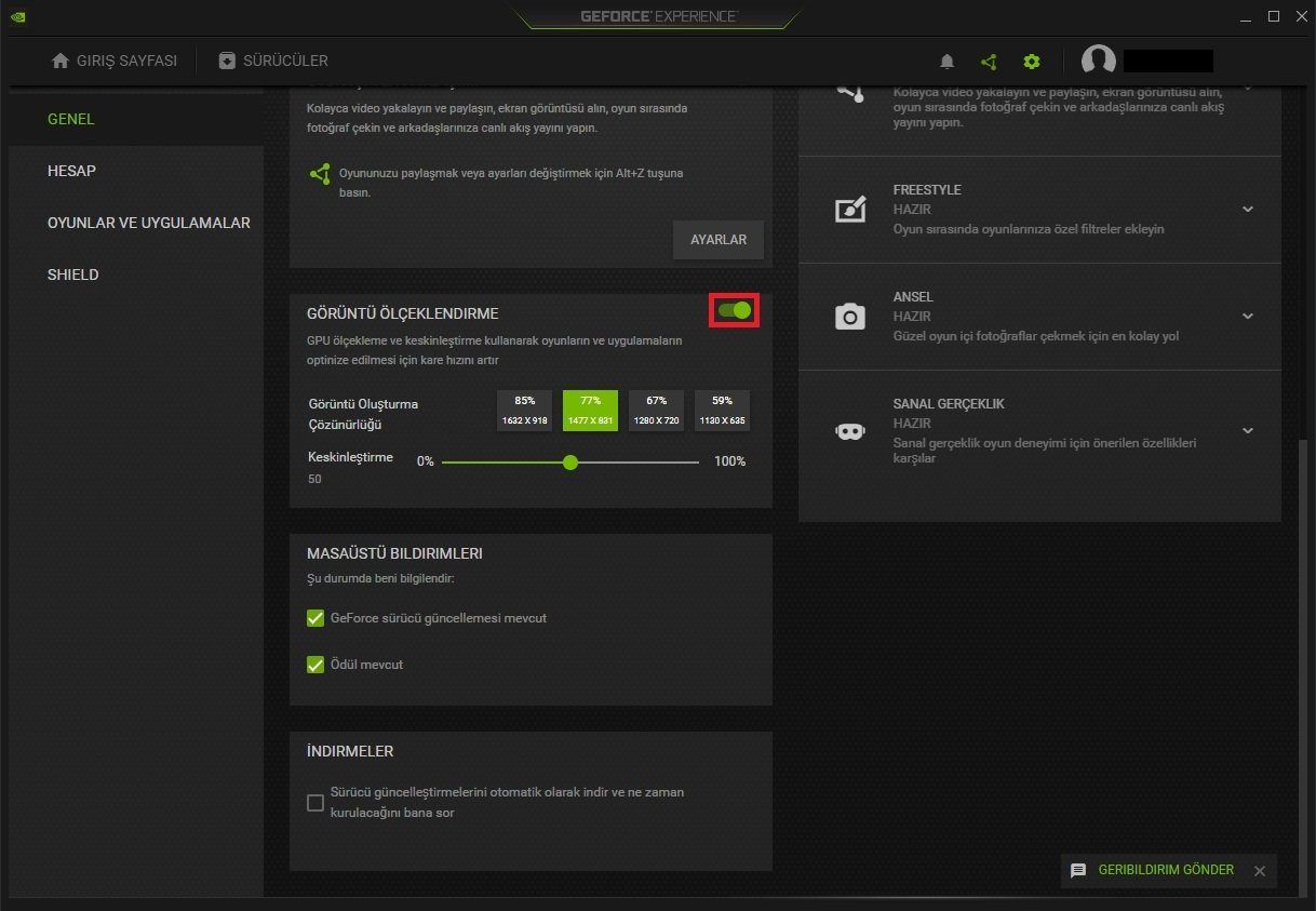 GeForce Experience nvidia 影像縮放