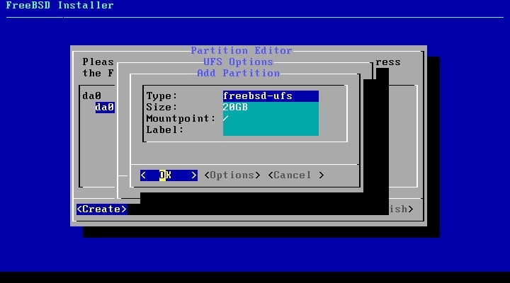 FreeBSD disk bölümleme