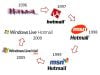 geçmişten bugüne Hotmail logoları