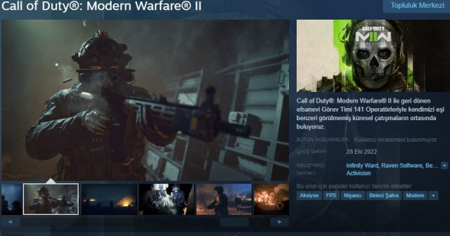 Call of Duty Steam sayfası