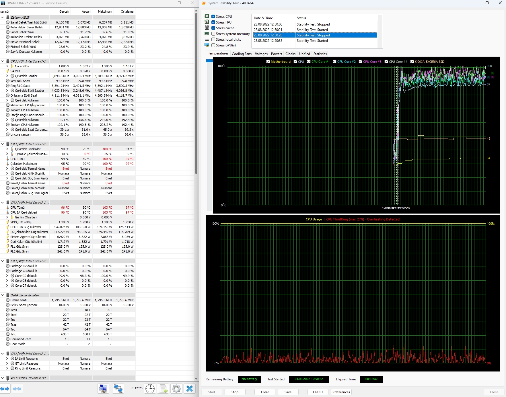 AIDA64 Kararlılık Testi