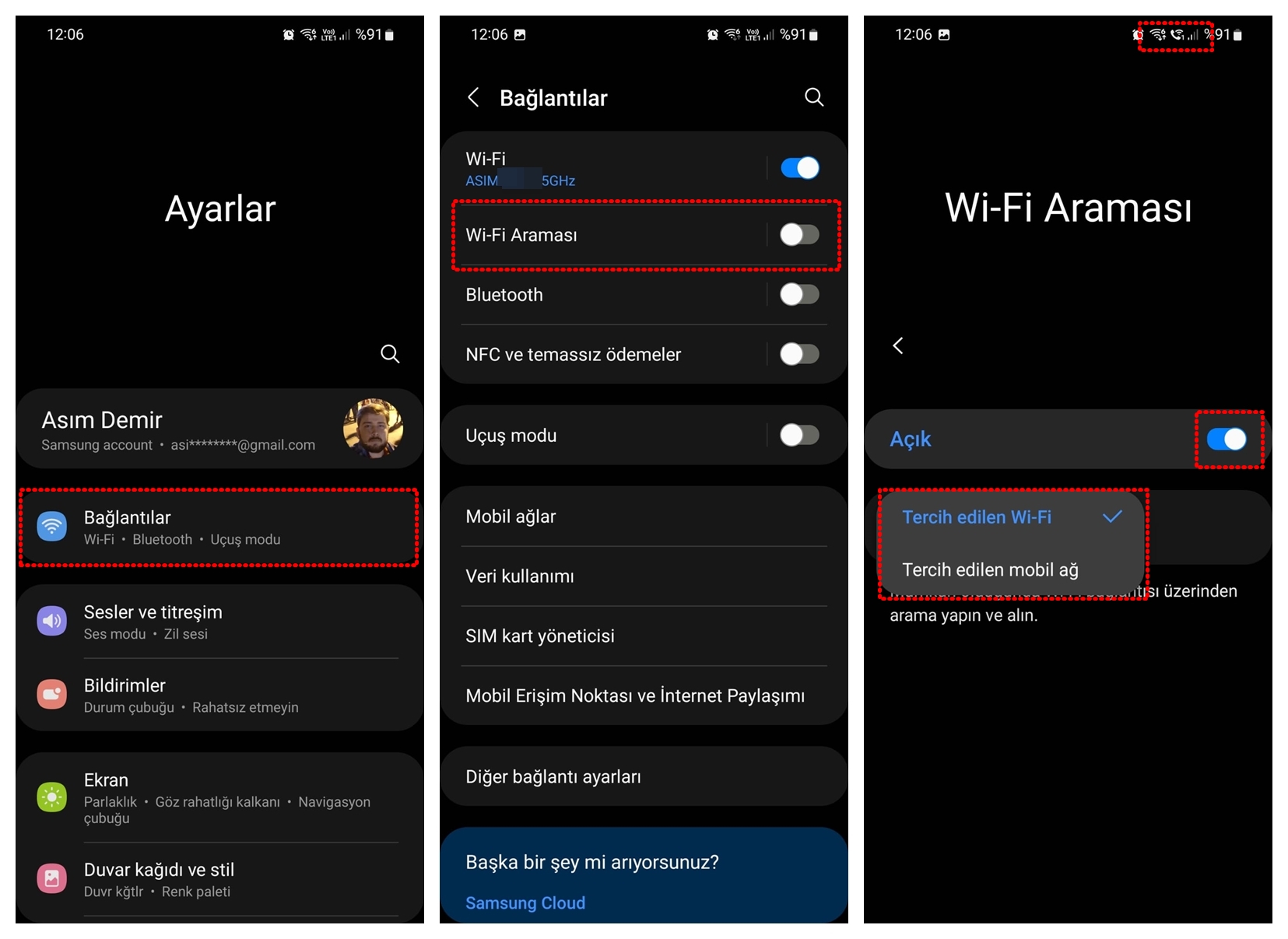 android wi-fi araması açma