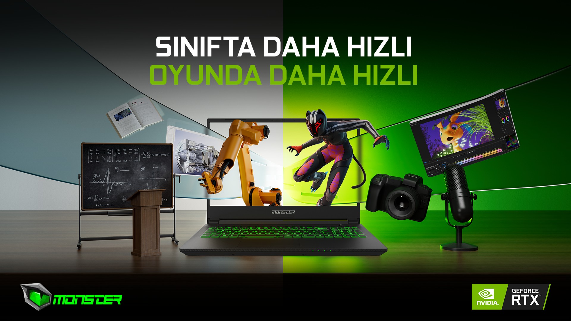 Teknoloji Tutkunları GeForce RTX’li Monster Notebook’lar ile Sınıfta Daha Hızlı Oyunda Daha Hızlı