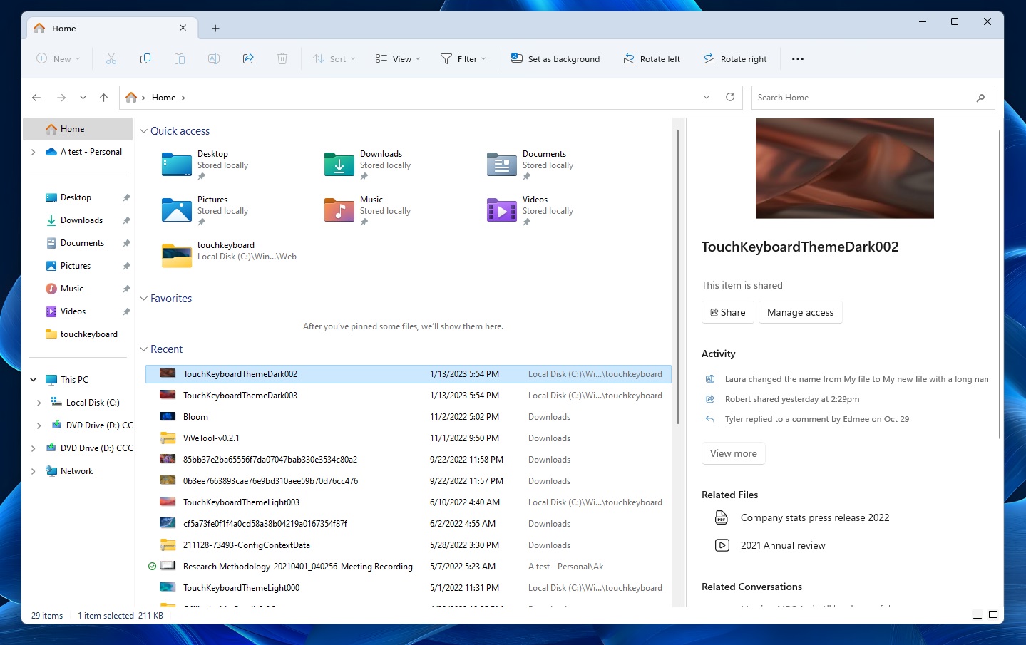 Windows 11 Dosya Gezgini Yan Ayrıntılar Bölmesi 