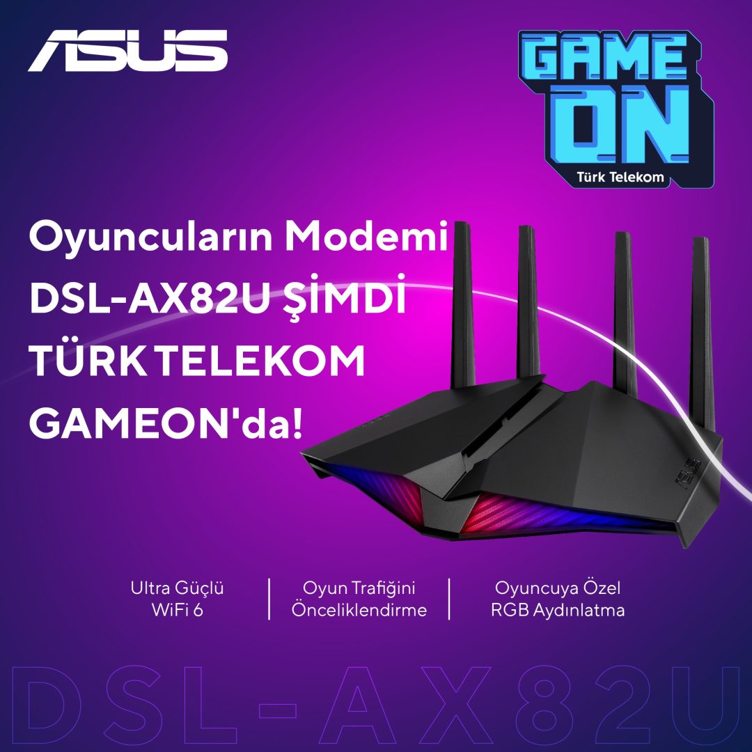 ASUS DSL-AX82U wi-fi 6 oyuncu modemi