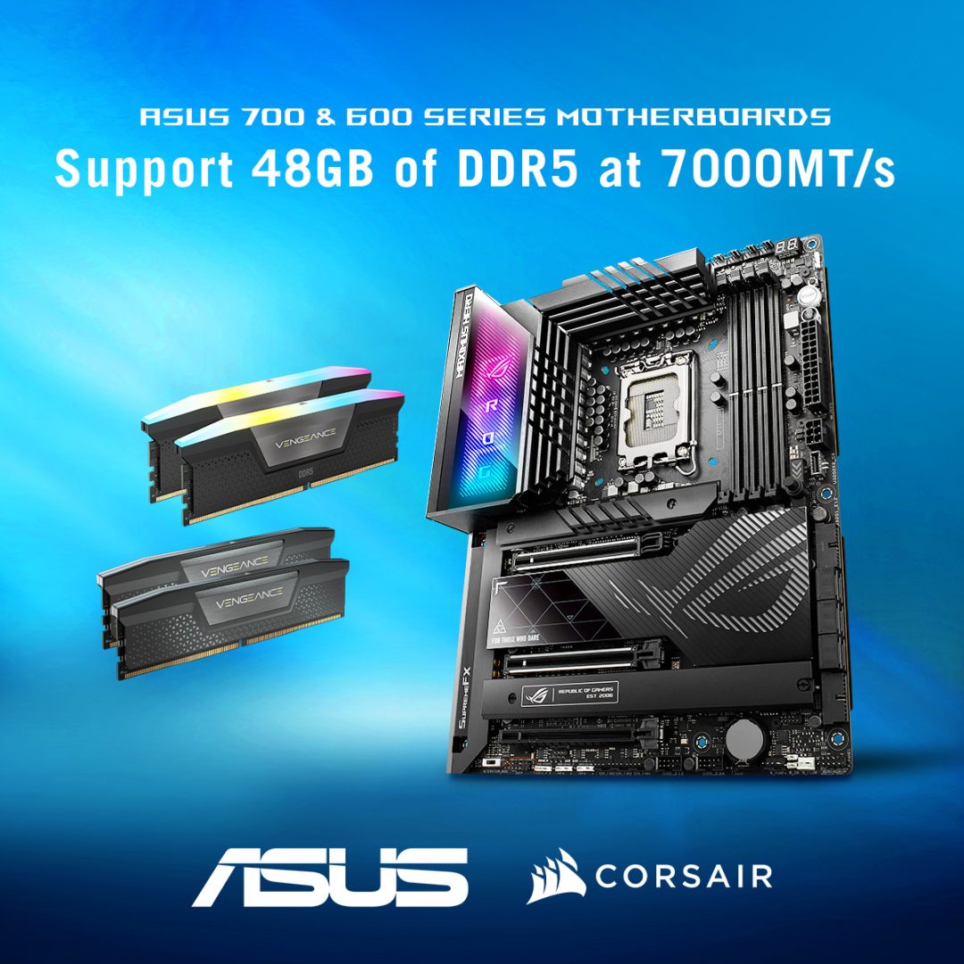 ASUS, Intel 700 ve 600 Serisi Anakartlar İçin 48 GB DDR5-7000 Desteği Getiriyor