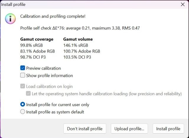 ASUS ROG STRIX SCAR 18 (2023) Panel Renk Gamutu Ölçümü