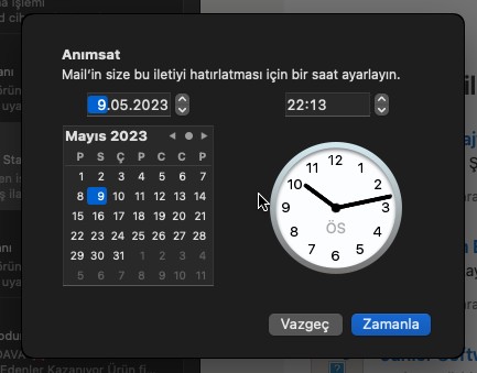 Apple Mail - e-Postaya Yanıt Vermemi Hatırlat