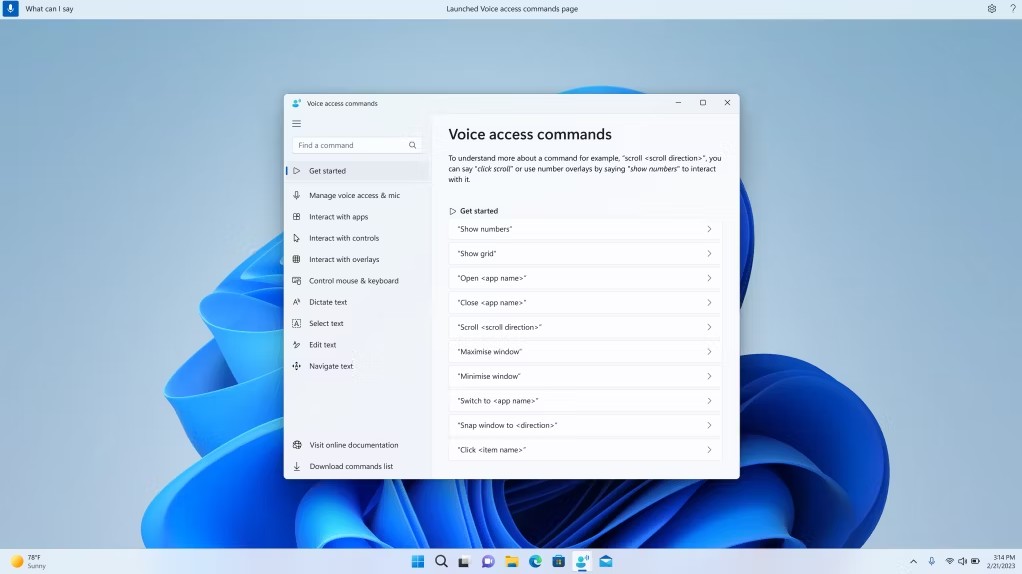 Windows 11 Sesli Erişim Komutları