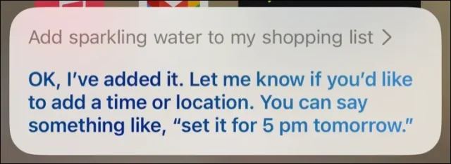 Siri'ye Alışveriş Listesine Madde Eklemesini Söylemek
