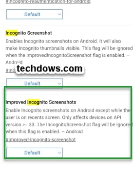 Google Chrome Mobil Gizli Sekmede Ekran Görüntüsü Alma