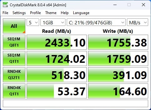 Apacer AS2280P4 SSD Performansı