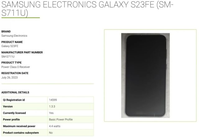 Samsung Galaxy S23 FE WPC