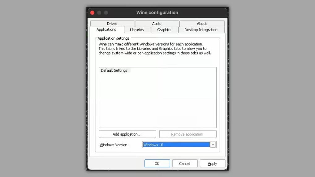 Wine önek oluşturma penceresi.