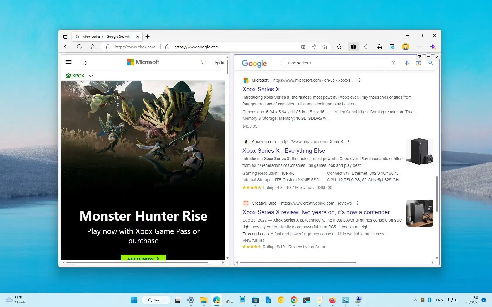 Microsoft Edge Bölünmüş Ekran
