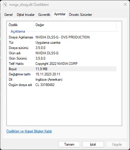 NVIDIA Frame Generation (DLSS 3) sürümü